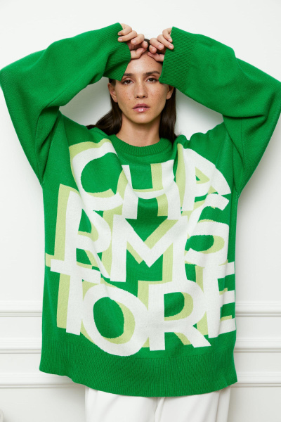 Джемпер оверсайз Logomania (травяной)